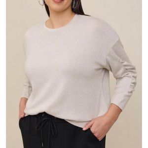 🆕 Sparkle Knit Drop Shoulder Shirred Sleeve Top 2 2X 18 20 NWT Torrid New!